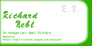richard nebl business card