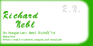 richard nebl business card